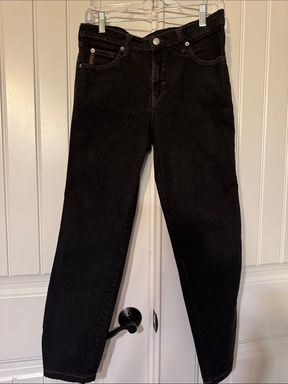 ARMANI Black Women's High-Rise slim Straight Jeans